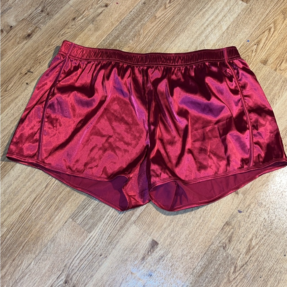 Red Satin Athletic Shorts